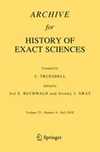 ARCHIVE FOR HISTORY OF EXACT SCIENCES