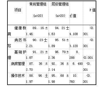 　表1两组护理人员的护理质量评分比较(分.x±s)